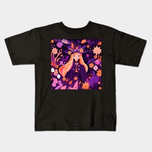 Nature witch in autumn Kids T-Shirt